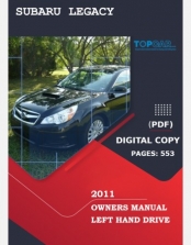 SUBARU LEGACY 2011 OWNERS MANUAL